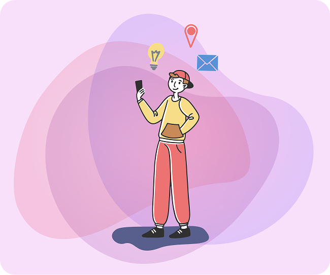 Illustration of person scheduling a call